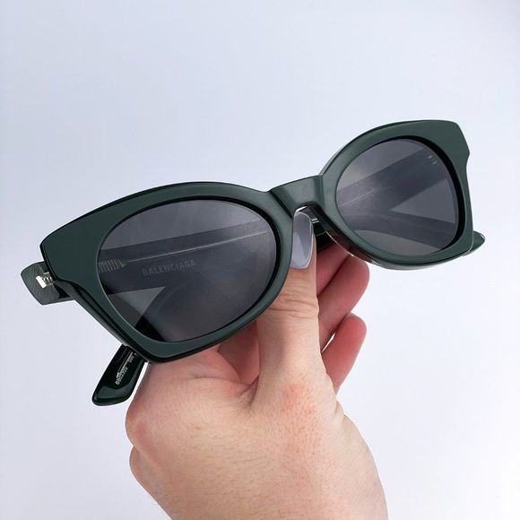 Balenciaga BB0230S 006 Sunglasses Green Grey Cat Eye Women